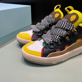 Lanvin Calf Leather Thick Soled Sneakers For Men And Women Black