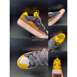 Lanvin Calf Leather Thick Soled Sneakers For Men And Women Black