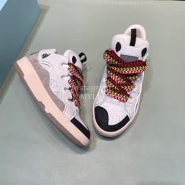 Lanvin Cowhide Thick Soled Sneakers For Men And Women White