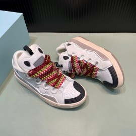 Lanvin Cowhide Thick Soled Sneakers For Men And Women White