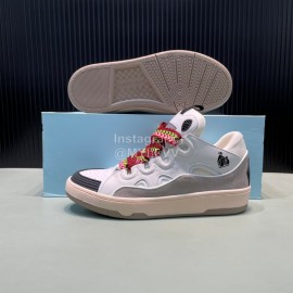 Lanvin Cowhide Thick Soled Sneakers For Men And Women White