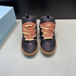 Lanvin Cowhide Thick Soled Sneakers For Men And Women Black