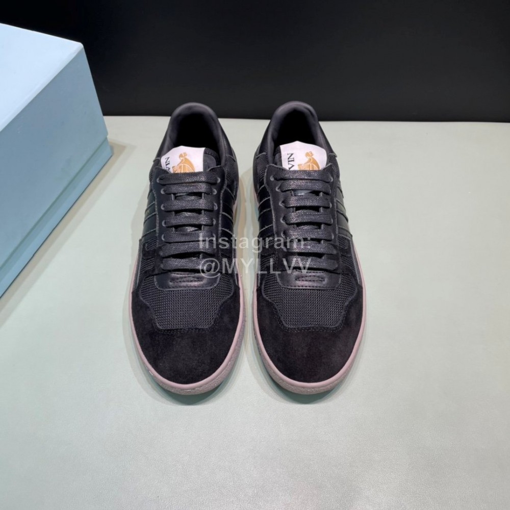 Lanvin Black Cowhide Suede Fabric Casual Board Shoes For Men And Women