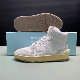 Lanvin Cowhide Suede Casual High Top Shoes For Men And Women White