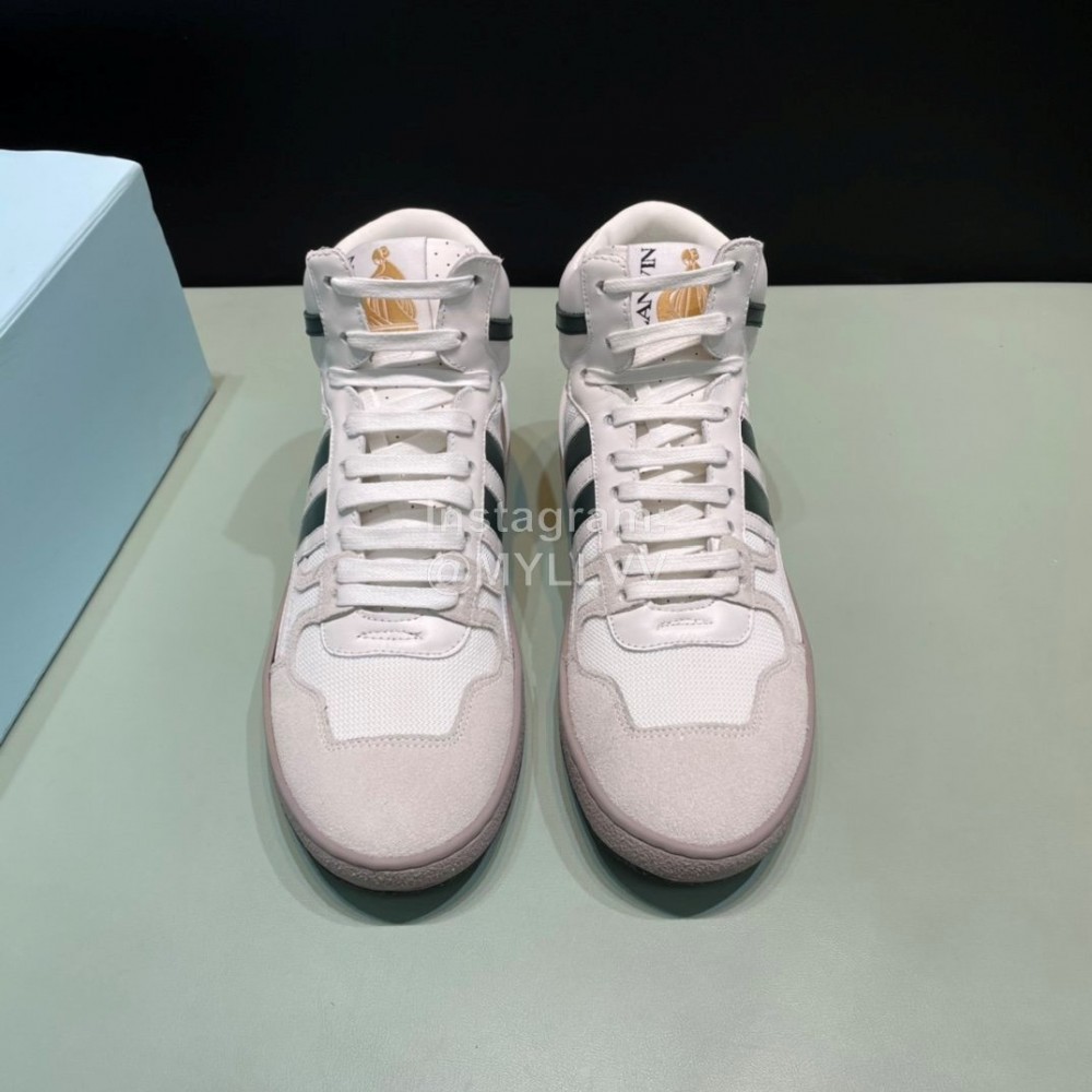 Lanvin Cowhide Suede Casual High Top Shoes For Men And Women Green