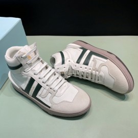 Lanvin Cowhide Suede Casual High Top Shoes For Men And Women Green