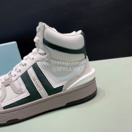 Lanvin Cowhide Suede Casual High Top Shoes For Men And Women Green