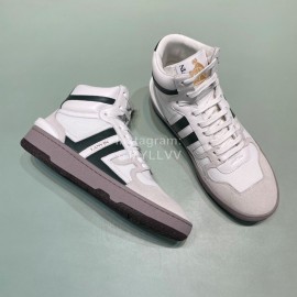 Lanvin Cowhide Suede Casual High Top Shoes For Men And Women Green