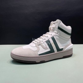 Lanvin Cowhide Suede Casual High Top Shoes For Men And Women Green