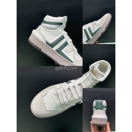 Lanvin Cowhide Suede Casual High Top Shoes For Men And Women Green