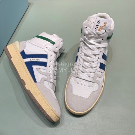 Lanvin Cowhide Suede Casual High Top Shoes For Men And Women Blue