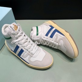 Lanvin Cowhide Suede Casual High Top Shoes For Men And Women Blue