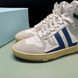 Lanvin Cowhide Suede Casual High Top Shoes For Men And Women Blue