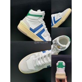 Lanvin Cowhide Suede Casual High Top Shoes For Men And Women Blue