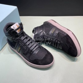Lanvin Black Cowhide Suede Casual High Top Shoes For Men And Women 