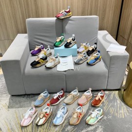 Lanvin Spring Summer Nylon Cowhide Retro Sneakers For Men And Women Purple