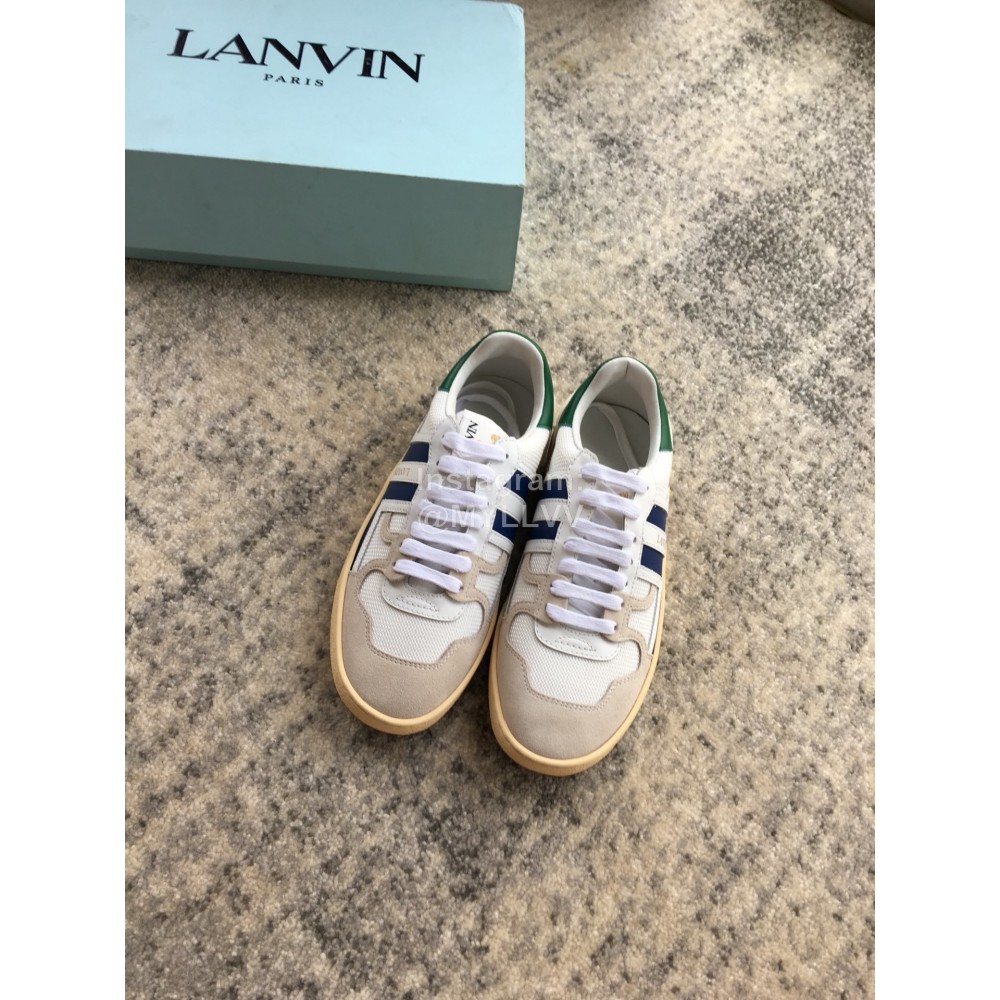 Lanvin Fashion Calf Mesh Casual Sneakers For Women Blue