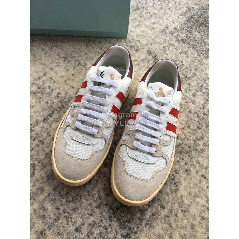 Lanvin Fashion Calf Mesh Casual Sneakers For Women Red