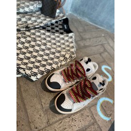 Lanvin Fashion Calf Thick Soles Casual Sneakers For Men And Women Beige