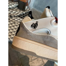 Lanvin Fashion Calf Thick Soles Casual Sneakers For Men And Women Beige