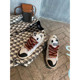 Lanvin Fashion Calf Thick Soles Casual Sneakers For Men And Women Beige