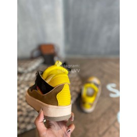 Lanvin Fashion Calf Thick Soles Casual Sneakers For Men And Women Yellow