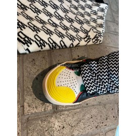 Lanvin Fashion Calf Thick Soles Casual Sneakers For Men And Women Yellow