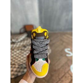 Lanvin Fashion Calf Thick Soles Casual Sneakers For Men And Women Yellow