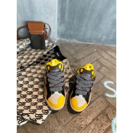 Lanvin Fashion Calf Thick Soles Casual Sneakers For Men And Women Yellow
