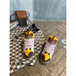 Lanvin Fashion Calf Thick Soles Casual Sneakers For Men And Women Brown