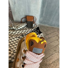 Lanvin Fashion Calf Thick Soles Casual Sneakers For Men And Women Brown