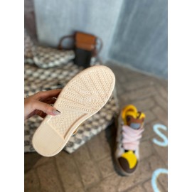 Lanvin Fashion Calf Thick Soles Casual Sneakers For Men And Women Brown