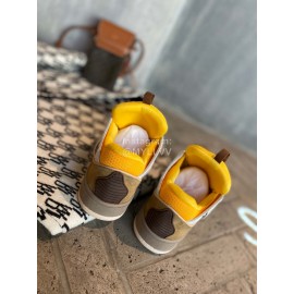 Lanvin Fashion Calf Thick Soles Casual Sneakers For Men And Women Brown