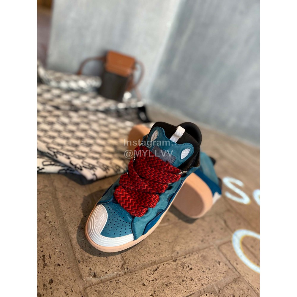 Lanvin Fashion Calf Thick Soles Casual Sneakers For Men And Women Blue