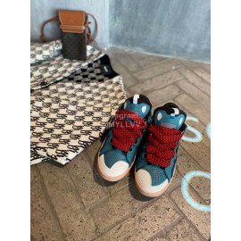 Lanvin Fashion Calf Thick Soles Casual Sneakers For Men And Women Blue