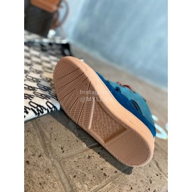 Lanvin Fashion Calf Thick Soles Casual Sneakers For Men And Women Blue