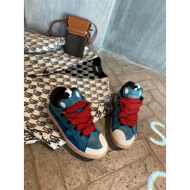 Lanvin Fashion Calf Thick Soles Casual Sneakers For Men And Women Blue