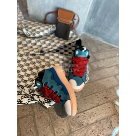 Lanvin Fashion Calf Thick Soles Casual Sneakers For Men And Women Blue