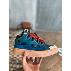 Lanvin Fashion Calf Thick Soles Casual Sneakers For Men And Women Blue