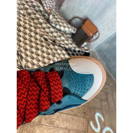 Lanvin Fashion Calf Thick Soles Casual Sneakers For Men And Women Blue