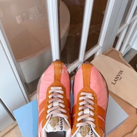 Lanvin Retro Nylon Cowhide Sneakers For Women Pink