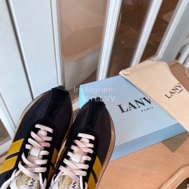 Lanvin Retro Nylon Cowhide Sneakers For Women Yellow