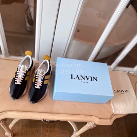 Lanvin Retro Nylon Cowhide Sneakers For Women Yellow