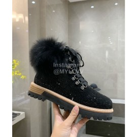 Le Silla Autumn Winter Fashion Wool Diamond Boots Black For Women 