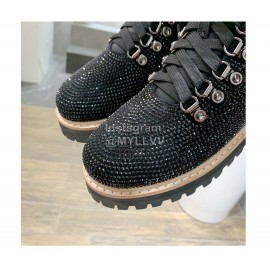 Le Silla Autumn Winter Fashion Wool Diamond Boots Black For Women 