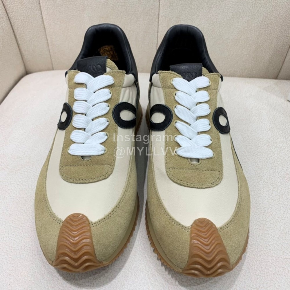 Loewe Fashion Suede Thick Soled Casual Sneakers For Women Beige