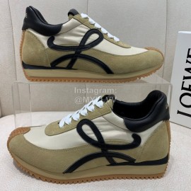 Loewe Fashion Suede Thick Soled Casual Sneakers For Women Beige