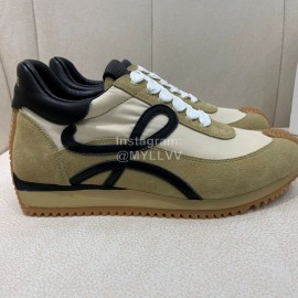 Loewe Fashion Suede Thick Soled Casual Sneakers For Women Beige