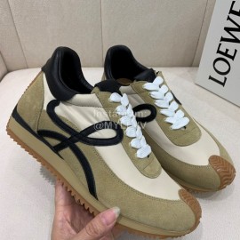 Loewe Fashion Suede Thick Soled Casual Sneakers For Women Beige