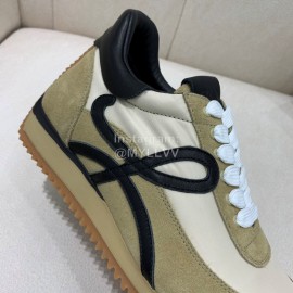Loewe Fashion Suede Thick Soled Casual Sneakers For Women Beige